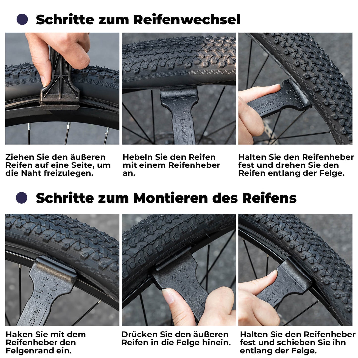 Fahrrad 2-IN-1 Reifenheber Fahrradwerkzeug Tragbar