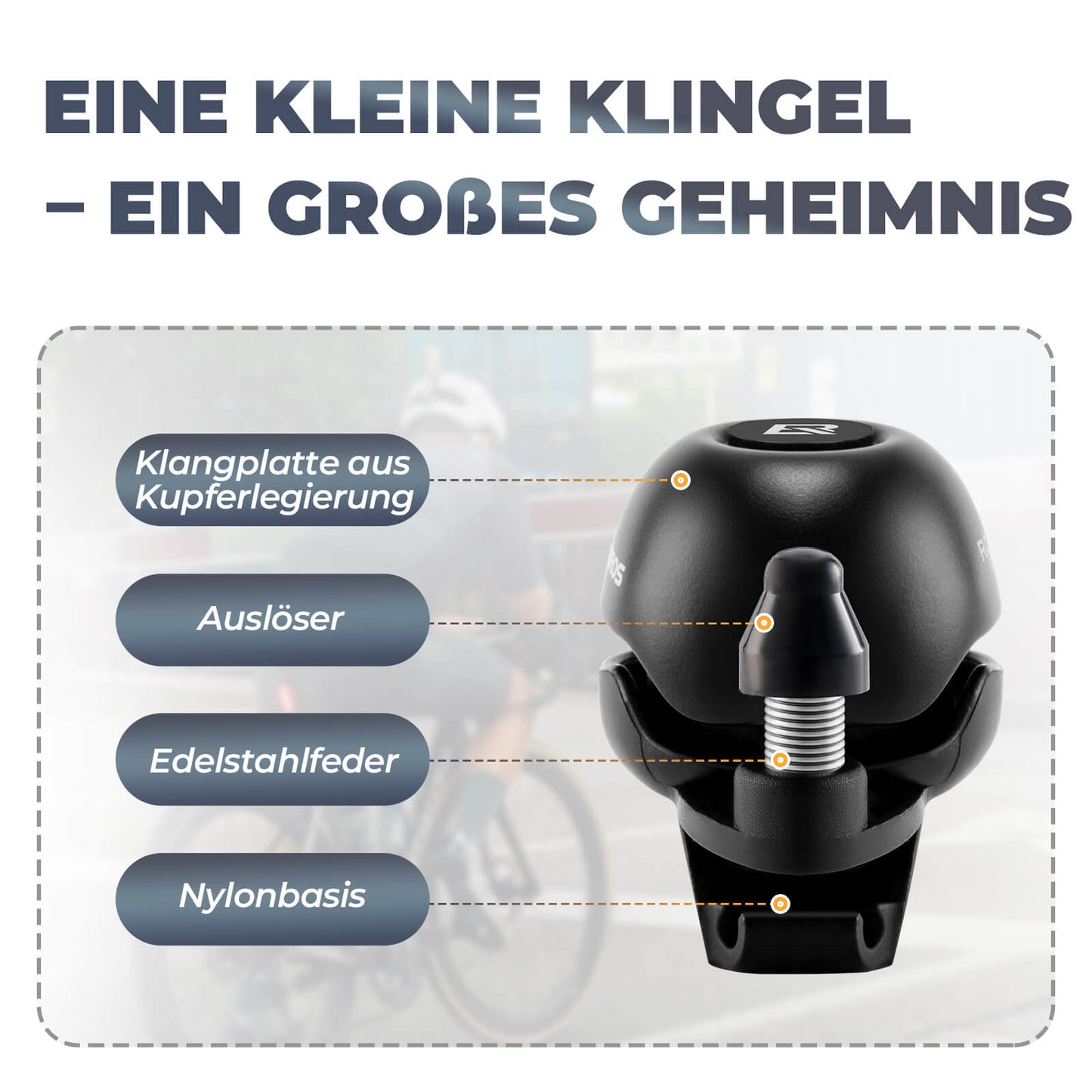 Fahrradklingel 360-Grad-Drehung für 22-34mm Lenker