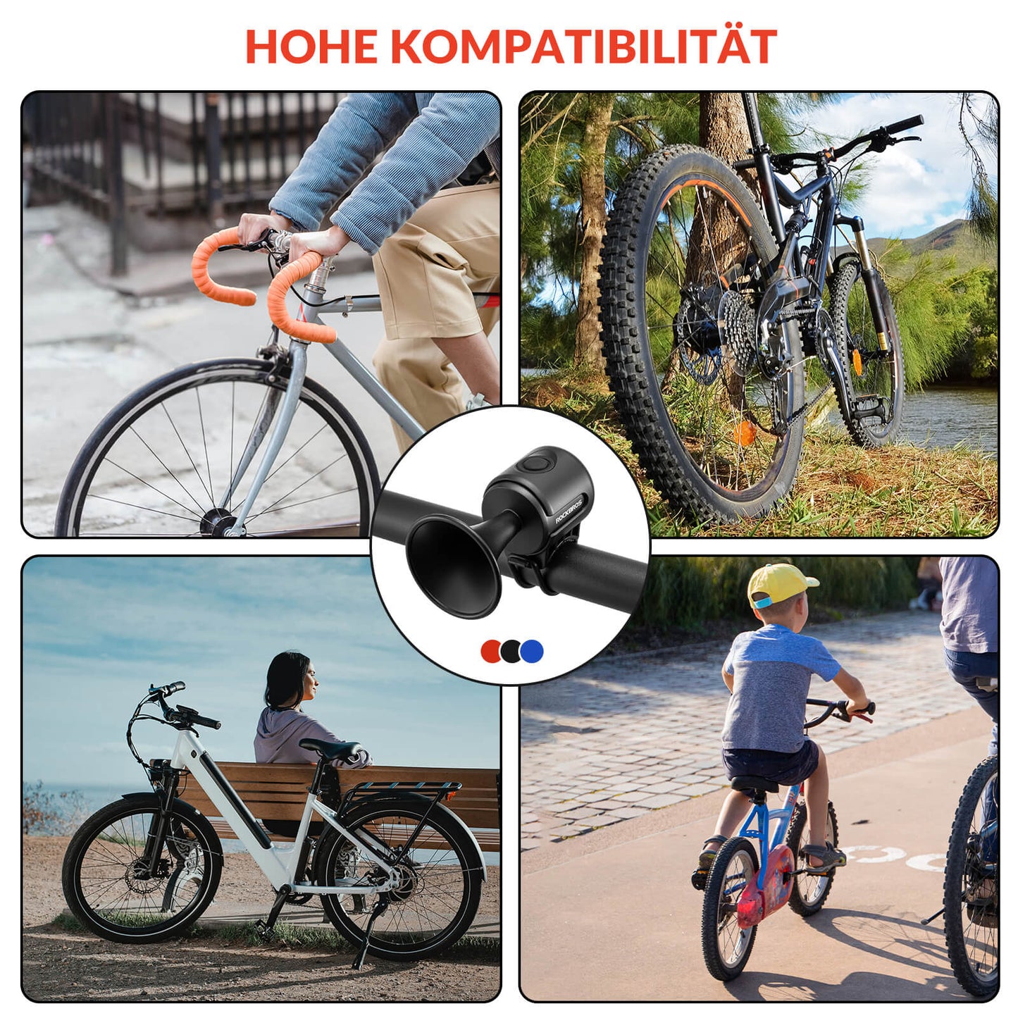 Fahrradklingel Elektrisch 120dB Ton IPX4 Wasserschutz Kinder/Erwachsene