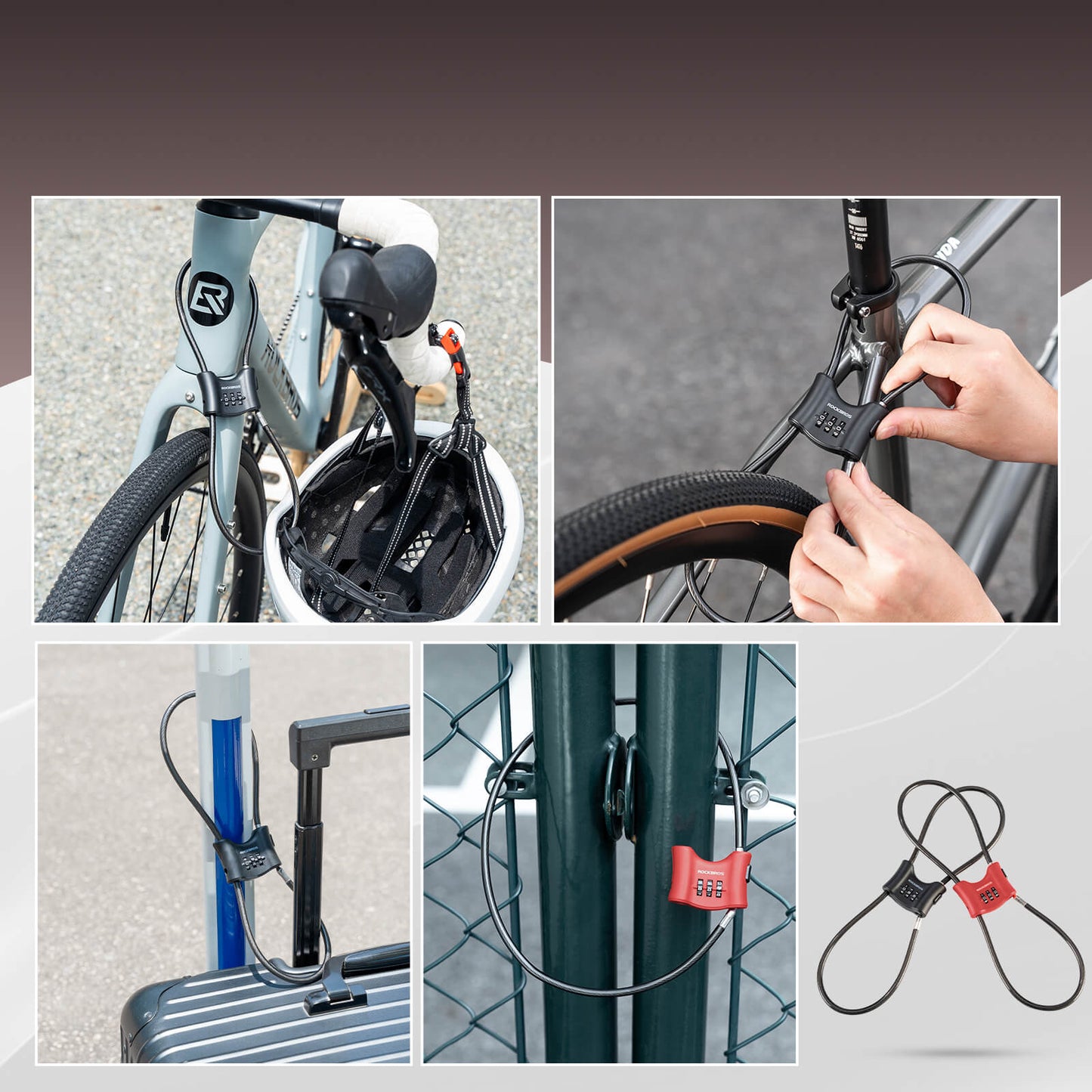 Fahrradschloss mit 5,5 mm Stahlkabel Doppelring