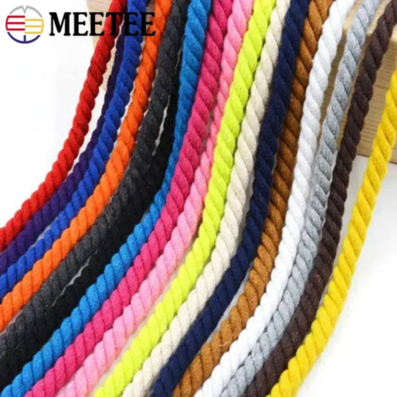 Buntes Baumwollseil 5 8 10 12 20 mm 5 m Makramee Kordel Nähzubehör