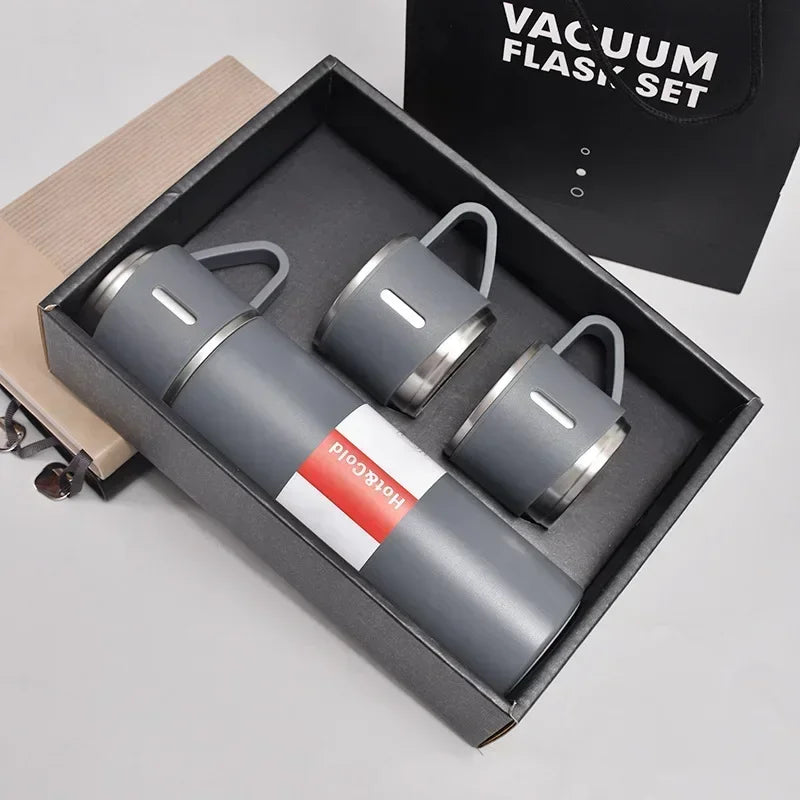 Vakuumflasche 500 ml aus Edelstahl – 12h Warm - Kalt, 5 Farben fürs Büro