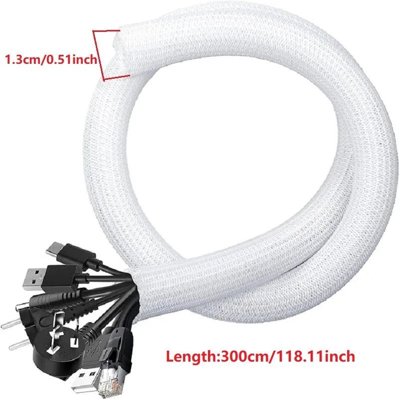 Geflochtene Kabelhülse aus Nylon, flexibel - erweiterbar 1-5m Länge