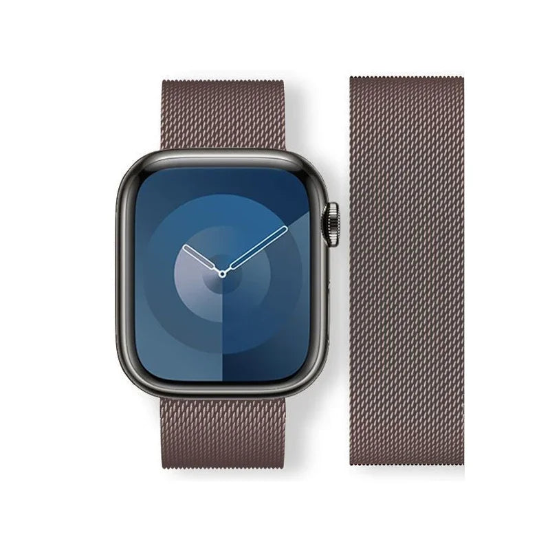 Edelstahl Mesh-Metallarmband mit Magnetverschluss für Smartwatches 38-49 mm