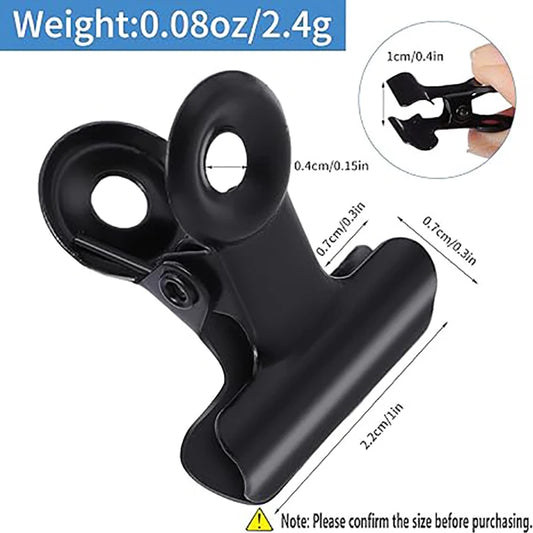 Sicherer Halt - Langlebig: Mini Bulldoggenklammern 21x23 mm, 10-50 Stück schwarz