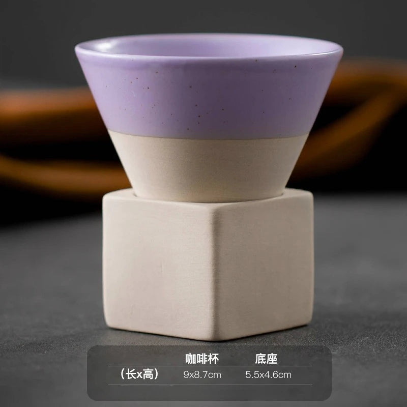 Retro Keramik Tasse in Dreieckiger Kegelform für Tee und Kaffee