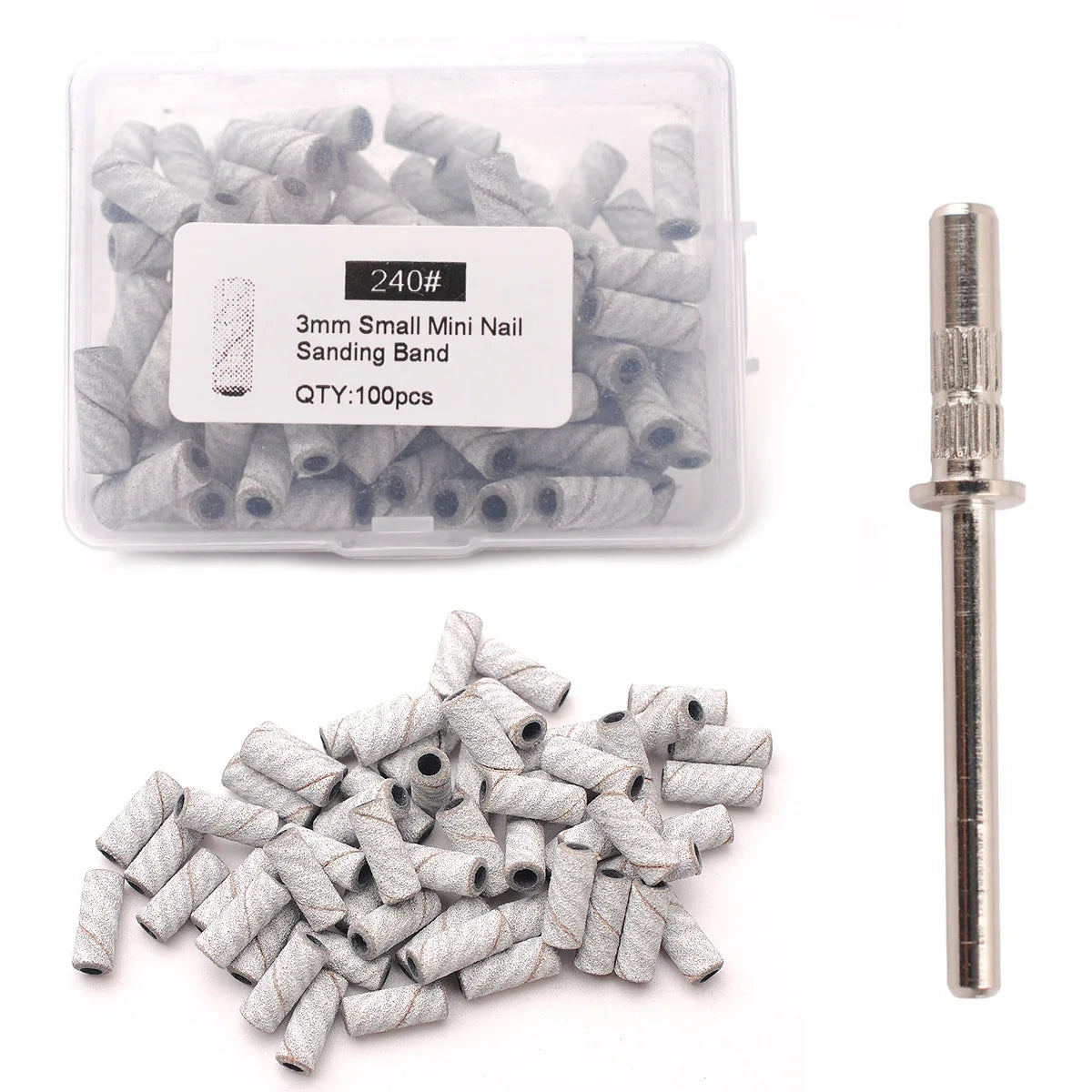 100 Mini Holz-Schleifbänder Set mit Nagelbohrer Bits für präzise Maniküre