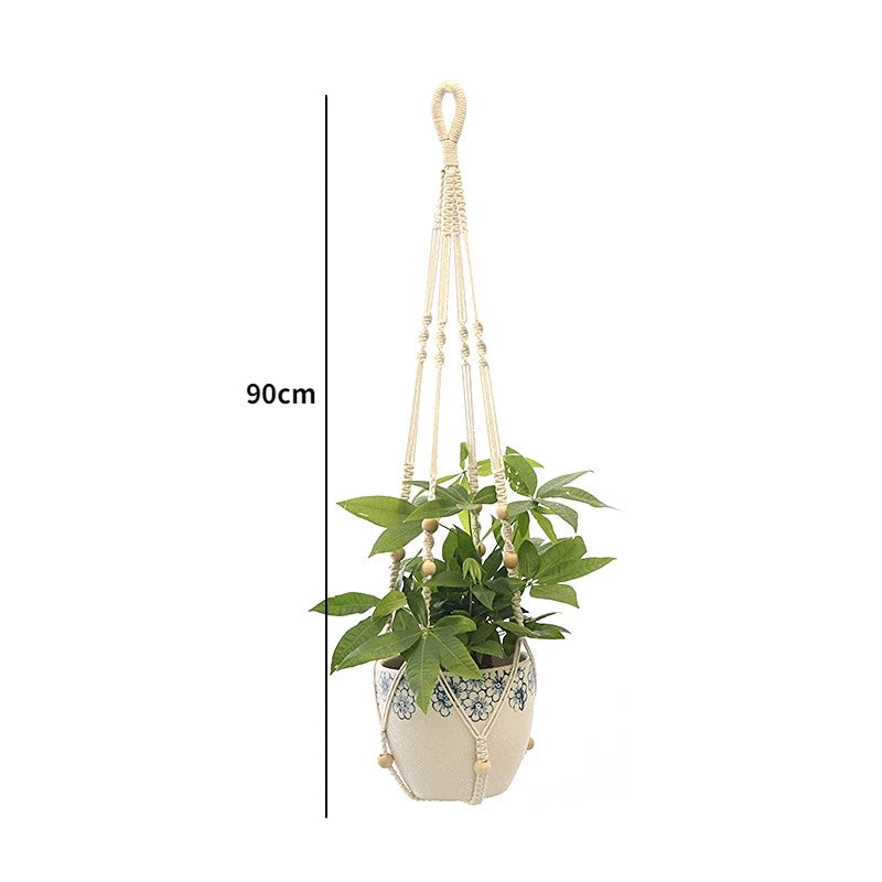 Handgefertigte Makramee Hängekörbe für Gartenpflanzen und Balkon