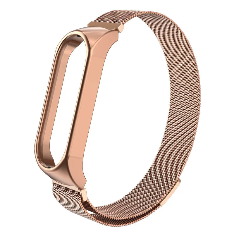 Luxuriöses Milanaise Edelstahl-Armband kompatibel mit Smartbands 3-6