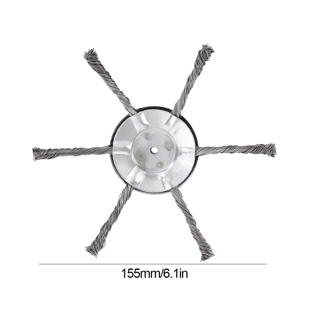 Stahldraht Unkrautbürste Ersatzkopf mit 3t und 6t für Rasen und Gehwege