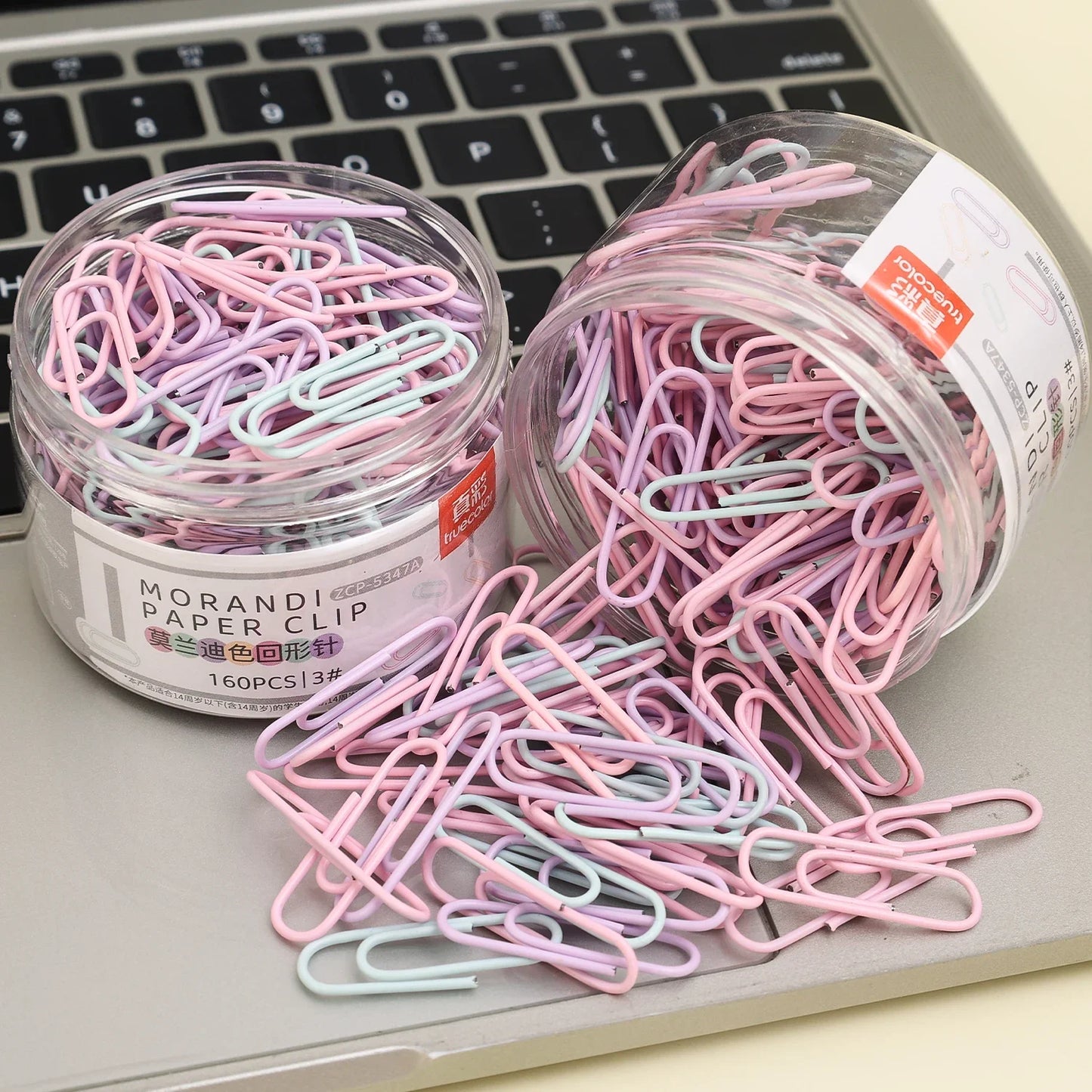 Bunte silberne Metall-Büroklammern – 160 Stück für sicheren Halt - Stil