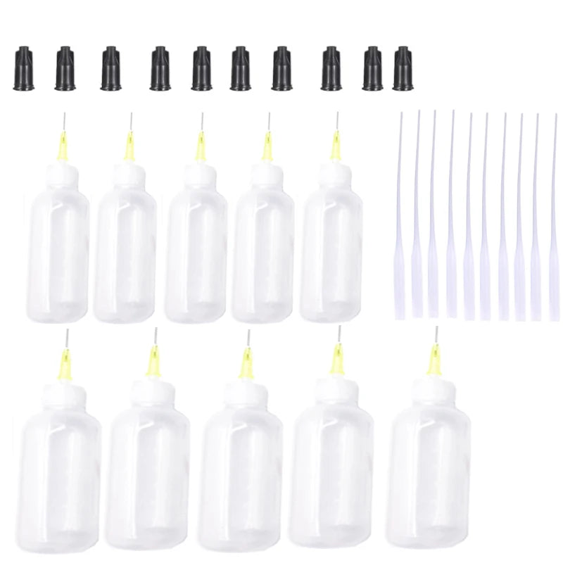 Präzises Spender-Applikator-Set mit 30/50ml Flaschen - stumpfen Nadeln für Hobby - Technik