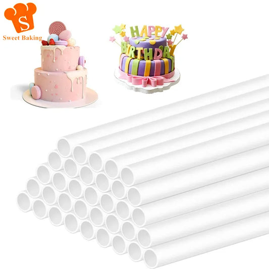 Weiße Kunststoff Kuchenstützstäbe für mehrschichtige Torten 21-30 cm