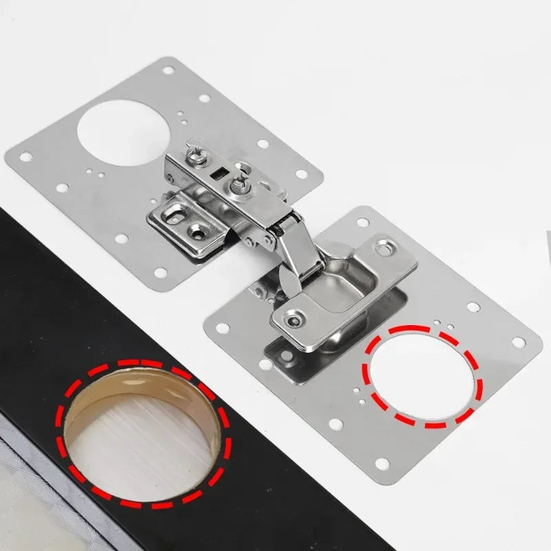Edelstahl Reparaturplatten für Möbel-Scharniere inkl Schrauben Sets