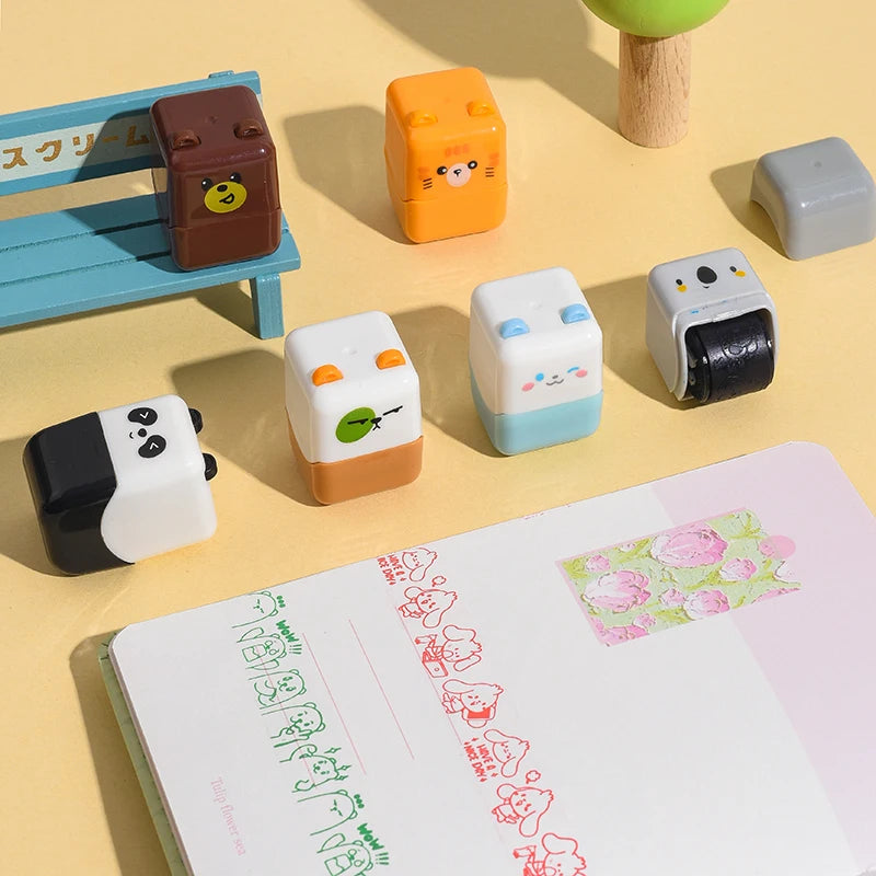 Kreativer Rollstempel mit niedlichen Tiermotiven für DIY Dekoration