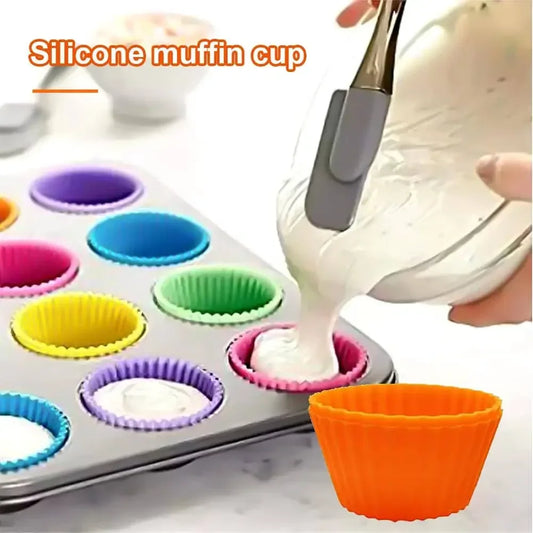 12-teiliges Silikon Muffin-Backform-Set – langlebig, geschmacksneutral