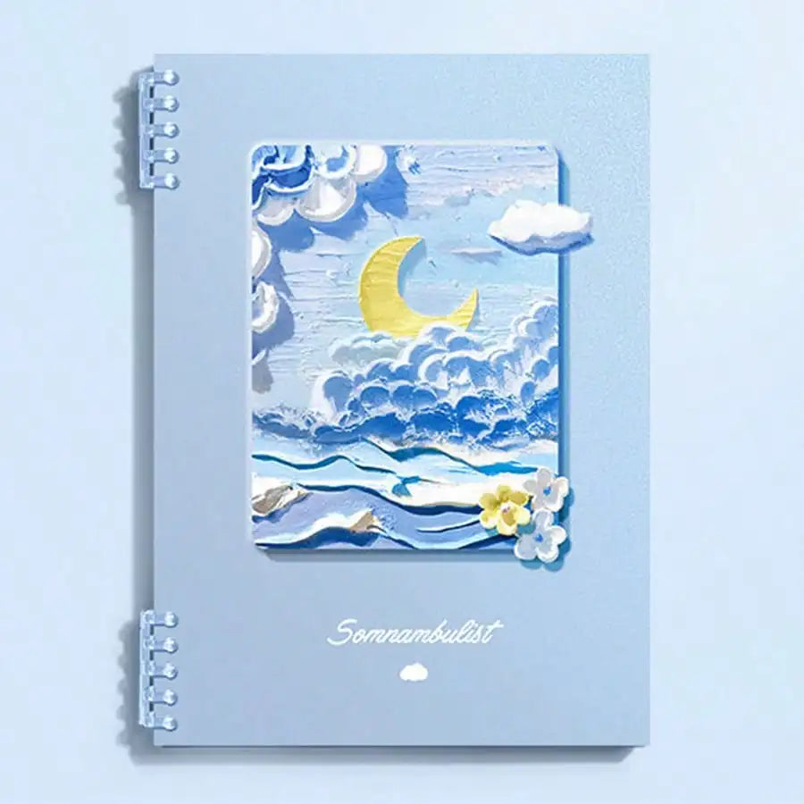 A5 Notizbuch lose Blätter 60 Seiten abnehmbar Ölgemälde Landschaft