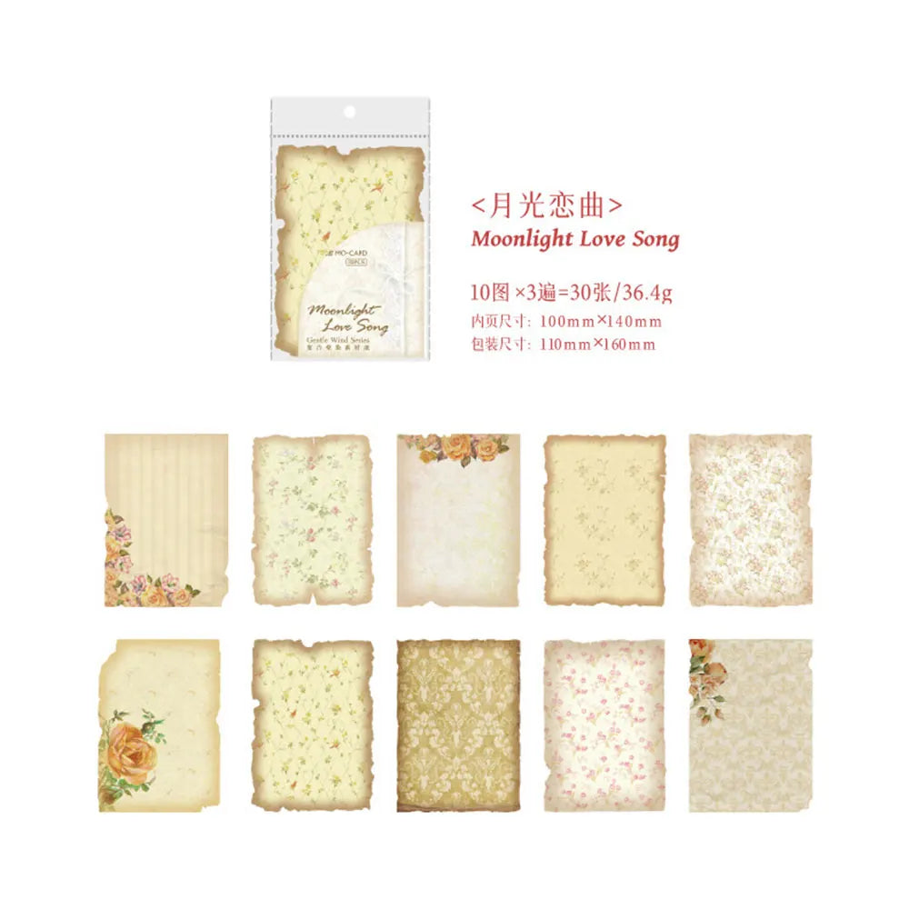 30 Blatt Vintage Scrapbook-Papier für DIY Basteln und Journaling