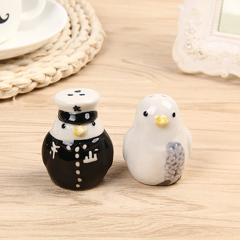 Niedliche 2er Keramik Pinguin Salz- - Pfeffer Shaker – Stilvolle Tischdeko