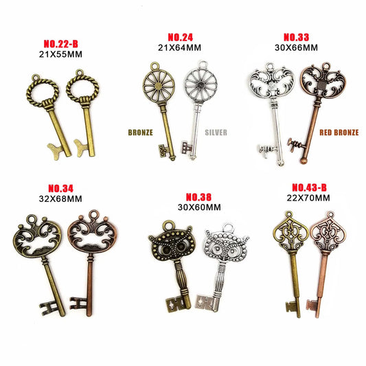 2er Set dekorative Metall-Schlüssel für Steampunk Schmuck DIY Basteln