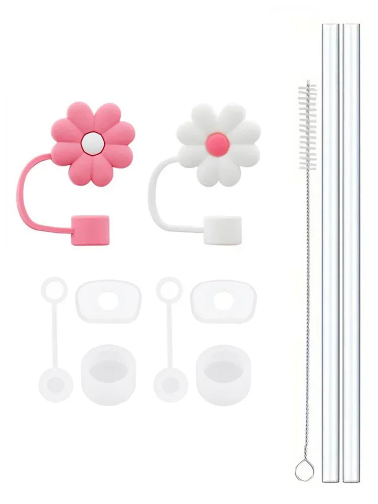 Praktisches 11-teiliges Zubehör-Set mit Silikonstopper - Strohhalm für 30/40oz Becher