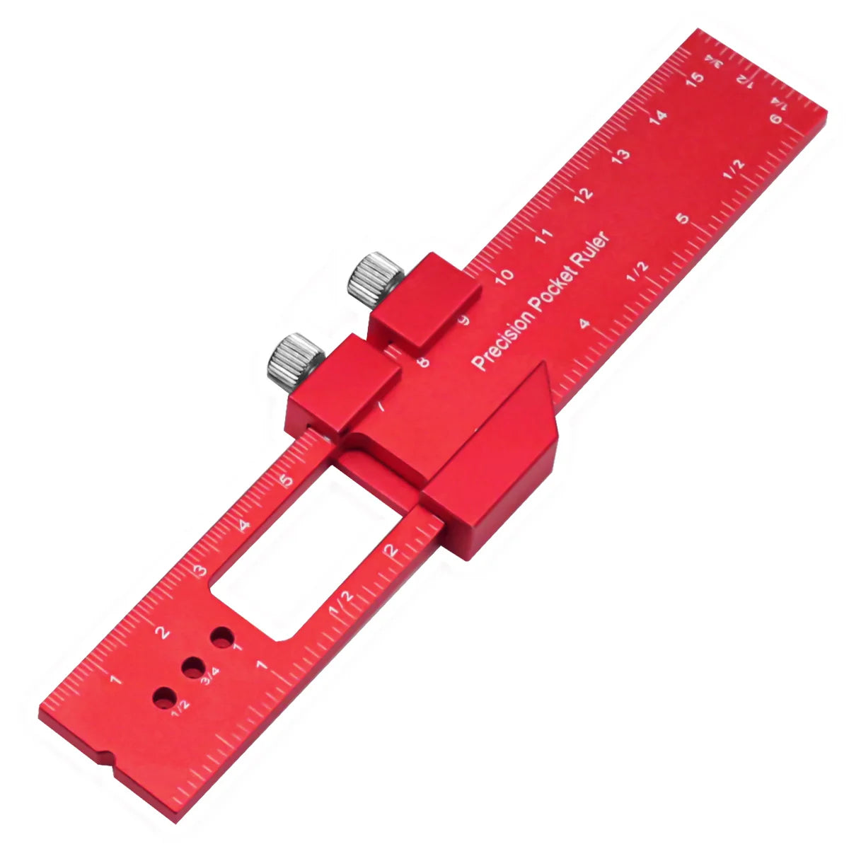 Präzises Aluminium-Taschenlineal mit Schiebeanschlag - Winkelfunktion 160-300mm