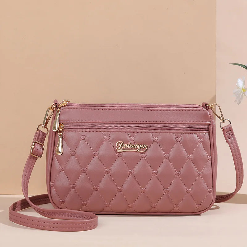 Elegante Damen Messenger Bag mit Stickerei - Haarball – weich, vielseitig - sicher Verschlossen
