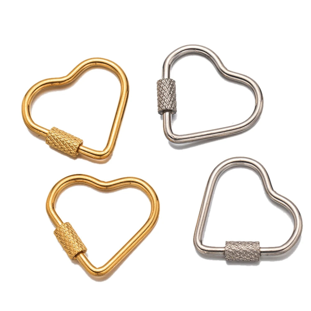 5er Set goldene Schraube Karabiner aus Edelstahl für Schmuck DIY
