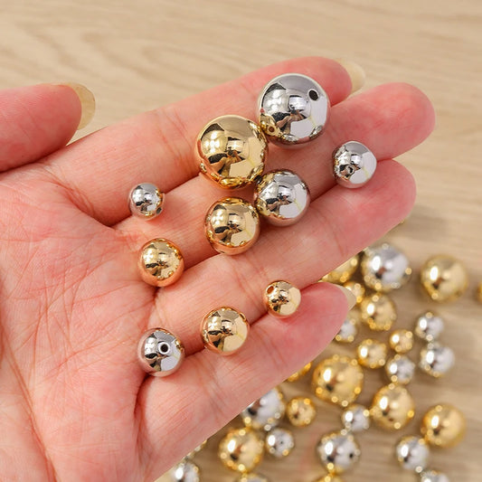 Lose Spacer Perlen 8 bis 16 mm Gold Silber Farbe für DIY Schmuck-Yabubest - Home & More