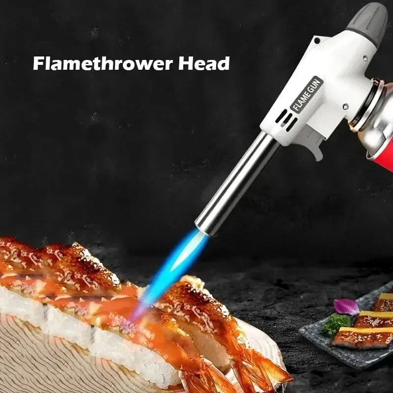 Vielseitiger Gasbrenner mit bis 1350℃ Flamme, elektronischer Zündung, weiß-silber