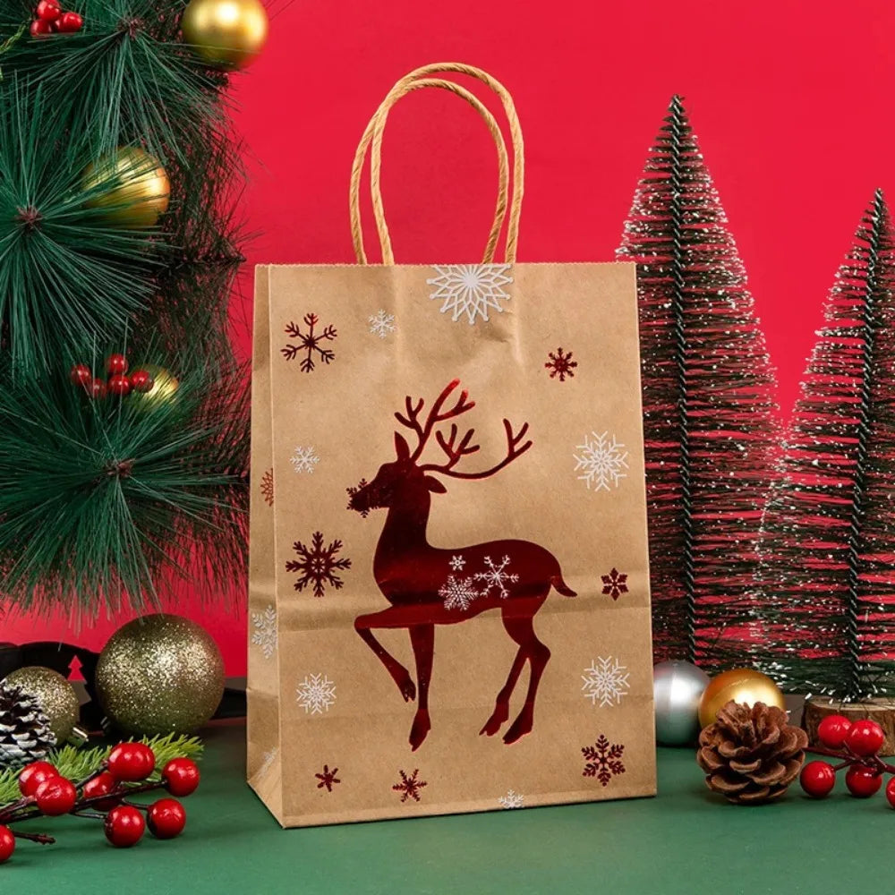 1-30 Stück Weihnachten Kraftpapier Taschen für Süßigkeiten und Geschenke