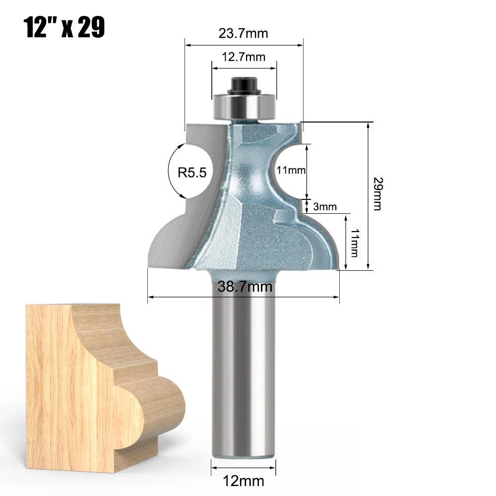 12mm Fräsbit mit 1/2 Schaft Wolfram Stahl für Holzbearbeitung
