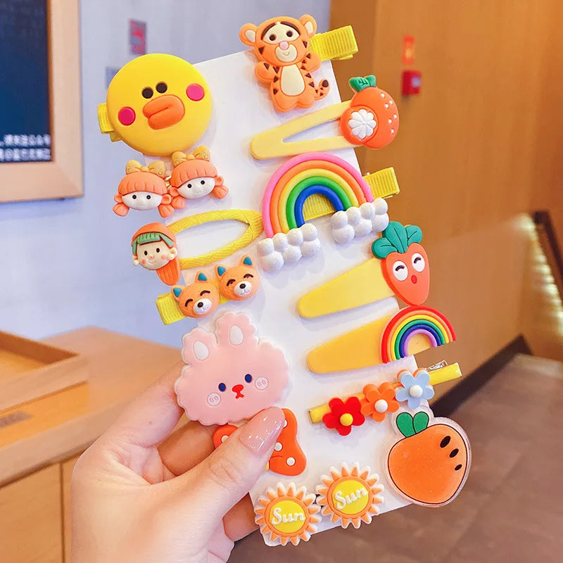 Bunte Cartoon Haargummis - Clips für Mädchen 1-3 Jahre – sanfter Halt - süßes Design