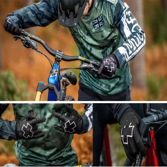 Vollfinger Fahrradhandschuhe rutschfest stoßfest für Outdoor Sport Damen Herren