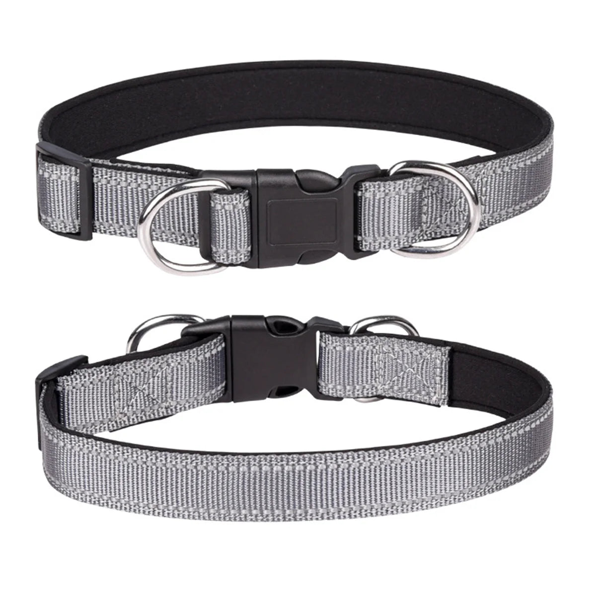 Reflektierendes Hundehalsband mit personalisierbarer ID-Schnalle, verstellbar