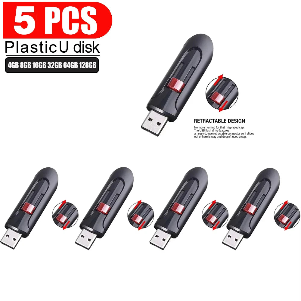 USB 2.0 Flash Drive Set 5x 16-128GB Portable Speicherstick robust