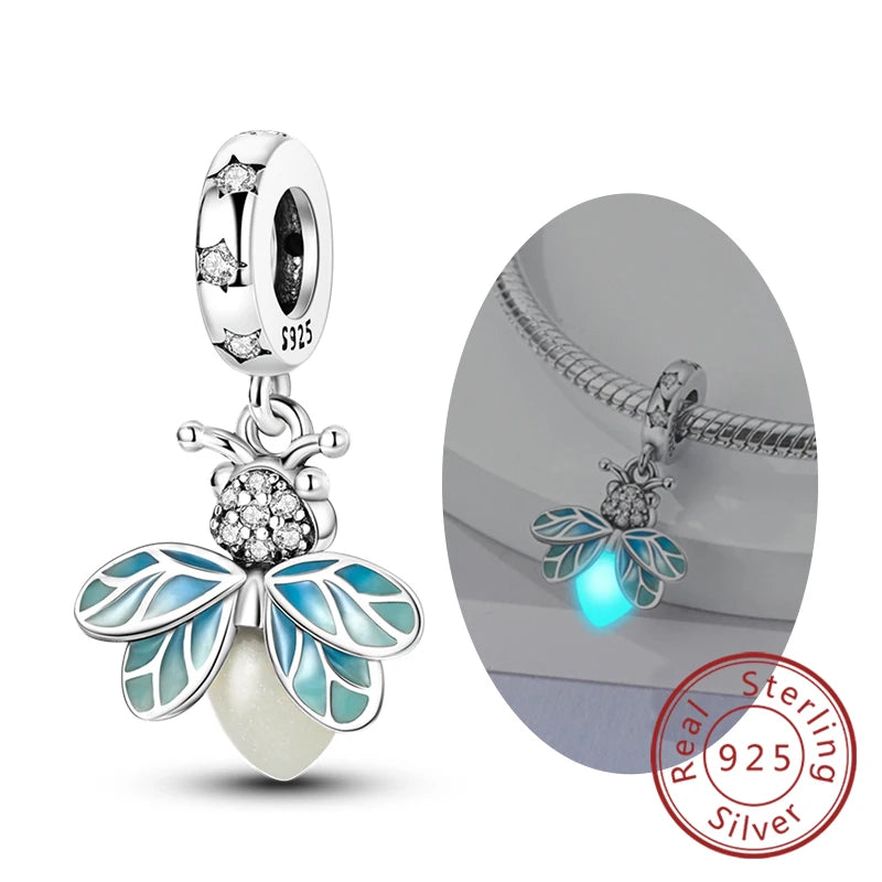 Funkelnder Schmetterlings-Charm aus 925 Sterlingsilber mit Zirkon – Elegant - Leicht