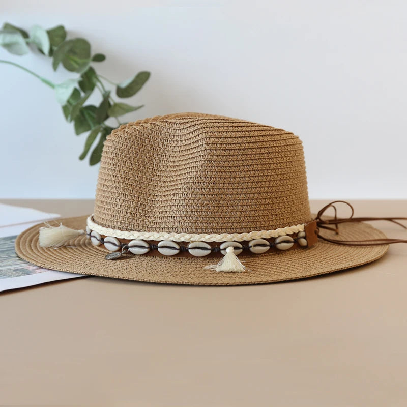 Stylischer Unisex Strohhut mit breiter Krempe – Leicht - UV-Schutz fürs Sommerlicht