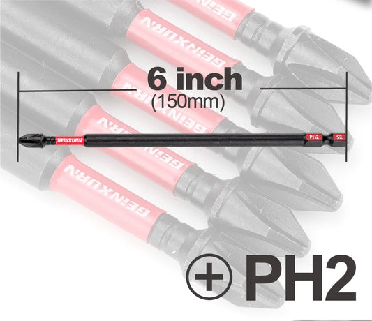 Schlagfestes PH2 Kreuzschlitz Bit-Set 6 Zoll für Schlagschrauber S2 Stahl