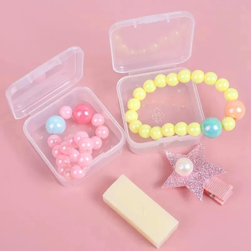 Platzsparend - Sicher: 6er Set transparente Mini Schmuck Aufbewahrungsboxen