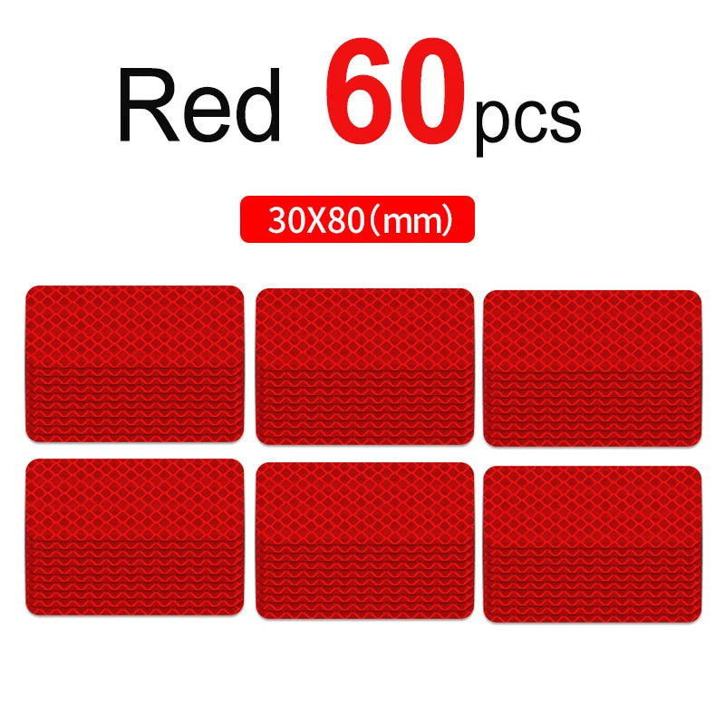 Sichere Nachtfahrt: Reflektierende Fahrradaufkleber 30x80mm in 10-60 Stück