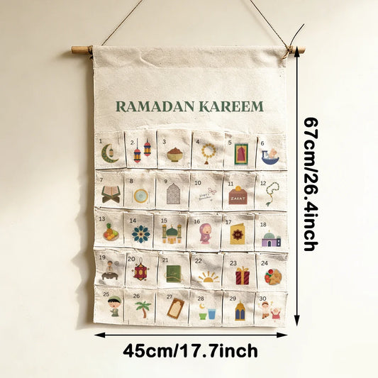 Ramadan Kareem Countdown-Kalender mit 30 Taschen und Geschenkideen 2026-Yabubest - Home & More
