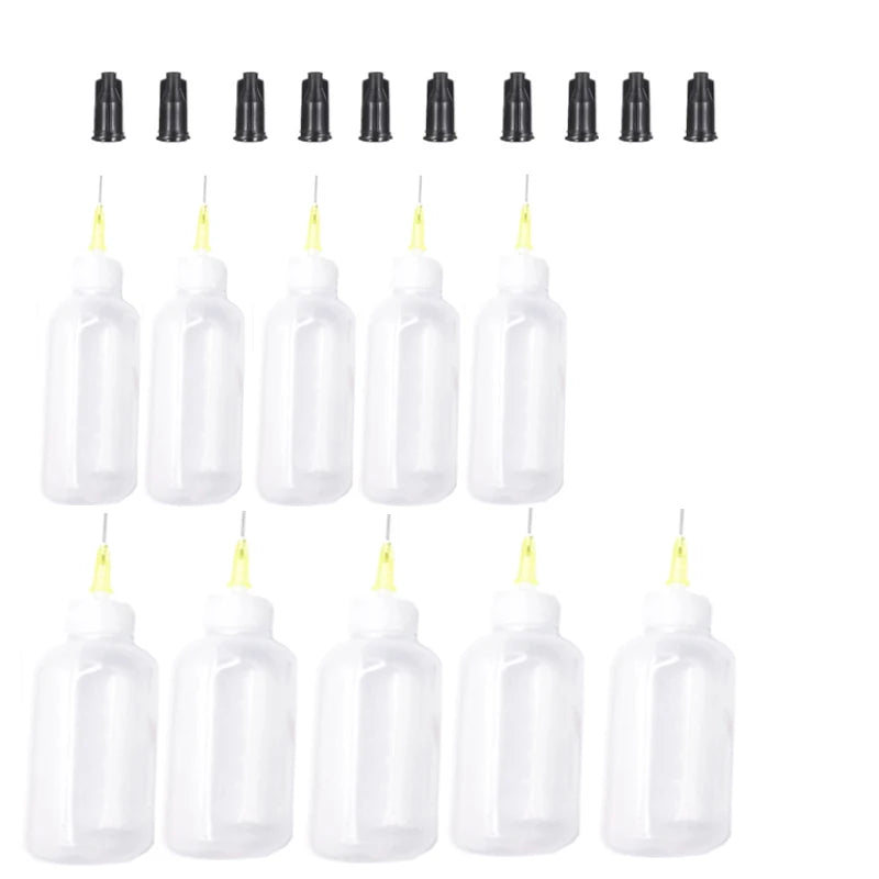 Präzises Spender-Applikator-Set mit 30/50ml Flaschen - stumpfen Nadeln für Hobby - Technik
