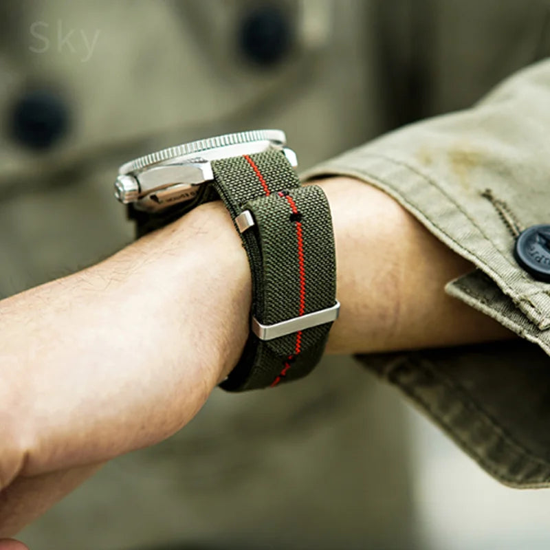 Retro Fallschirm Nylon Uhrenarmband in 18, 20 und 22 mm High Density
