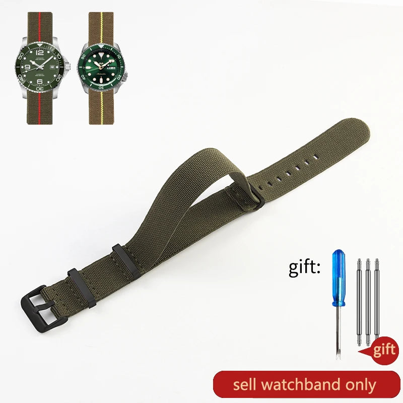 Vintage Nylon Uhrenarmband im 60er Jahre Armee-Stil für vielseitige Uhren
