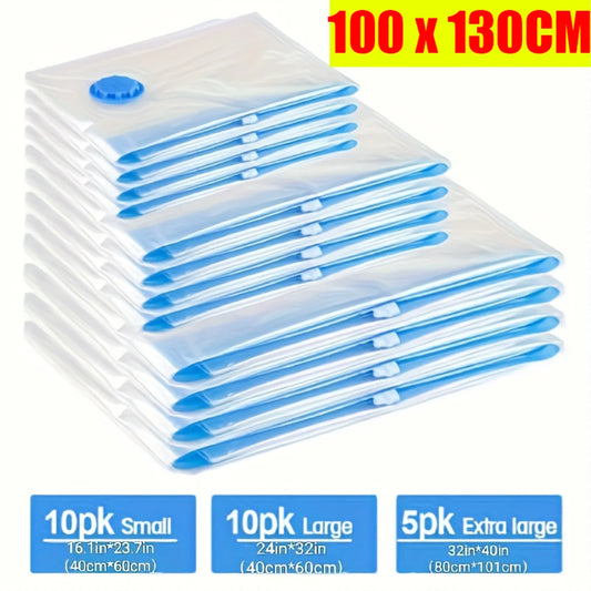 Vakuum-Kompressionsbeutel 3/5/10 Stück für platzsparende Kleidung - Bettwäsche