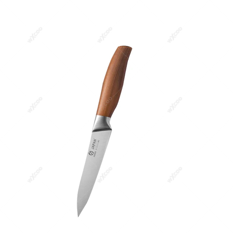 Japanisches Kochmesser aus Edelstahl mit Holzgriff für vielseitiges Schneiden