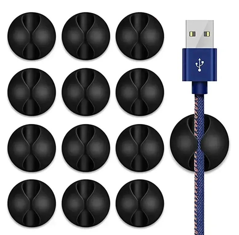 Silikon Kabelhalter rund 1cm | Mini Organizer für Desktop Kabelmanagement