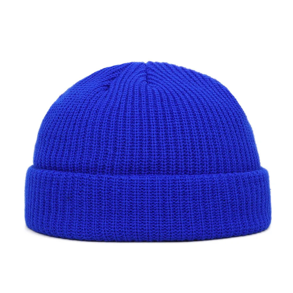 Elastische Unisex Winter Mütze Kurz Gestrickt Warm Beanie Kappe Erwachsene