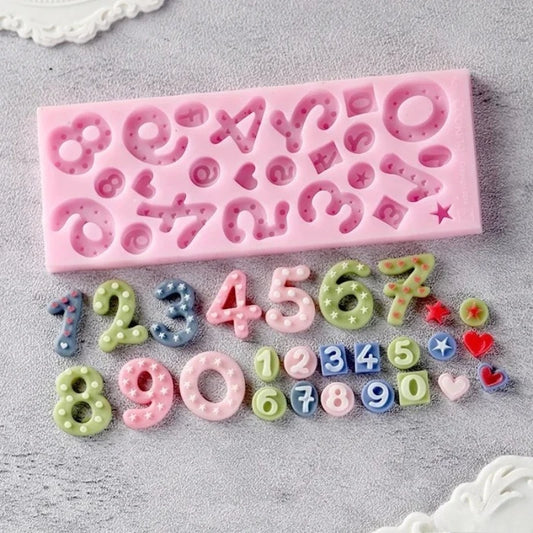 Vielseitige 3D-Silikonform: Zahlen - Buchstaben für Backen - Basteln